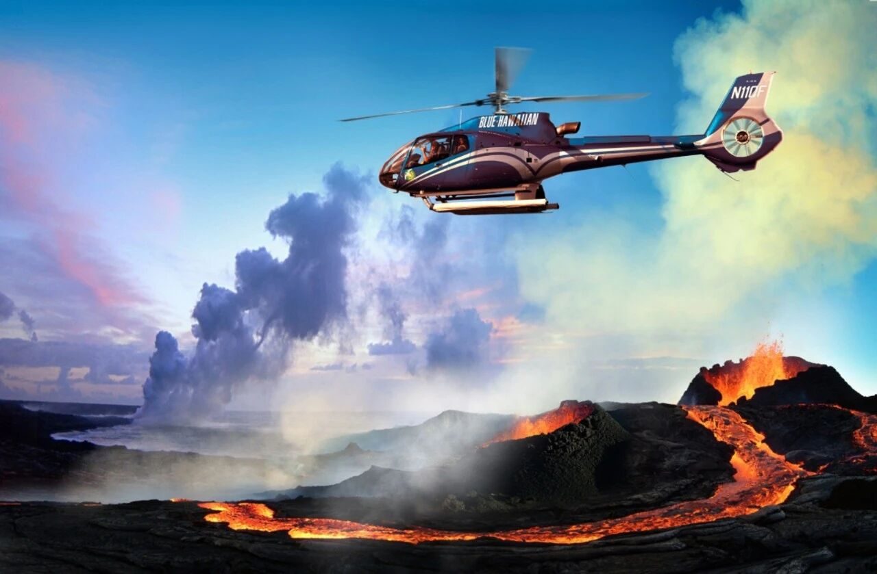 夏威夷大岛火山与熔岩景观